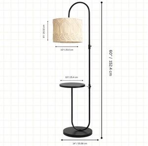 Lámpara de Pie Moderna con Mesa Lateral, Pantalla de Papel Beige, Cuerpo de Hierro, Altura Ajustable, LED E26, Luz Cálida de 2700K, Uso Residencial - Product Image 4