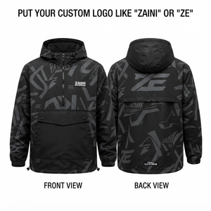 Men's <b>Windbreaker</b> Jacket Canvas Nylon/Cotton Waterproof Breathable Windproof <b>Black</b> Panel Design OEM ODM - Product Image 1