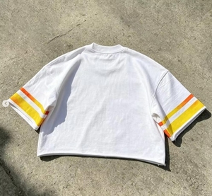 Camiseta Blanca Extra Grande para Hombre, Manga Corta, 100% Algodón, Transpirable, de Secado Rápido, con Ribete en Contraste, Diseño Casual de Cuello Redondo - Product Image 3