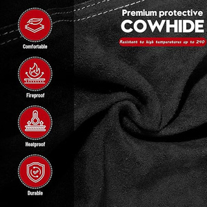 Veste de soudeur en cuir de vachette pleine fleur ignifuge de haute qualité, résistante, pour la lutte contre les incendies et les travaux FR - Product Image 5