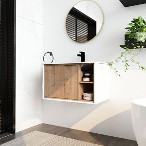 Mobile bagno sospeso da 30 pollici con lavabo in ceramica e anta con chiusura ammortizzata - Product Image 3