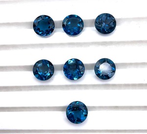 Topacio Azul de Londres Natural, Corte Redondo, Piedras Sueltas de 8mm, Facetadas y Calibradas, Venta al Por Mayor para Joyería - Product Image 6