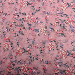 Tela de Georgette de Poliéster Bordada con Diseño Floral, Tela de Encaje Suave para Vestidos, Saris, Dupattas y Manualidades para Mujer - Product Image 6