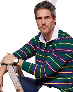 Camisas de Manga Larga con Diseño de Polo, Logotipo Bordado Personalizado, Jersey de Rugby a Rayas para Hombre, Camisa de Rugby de Manga Larga para Hombre - Product Image 4