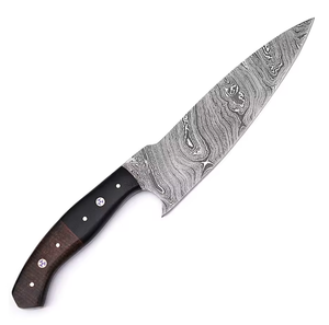 Wholesale PRESTIGE BLADES Customized High Quality Handmade Durable Extra <b>Sharp</b> Modern Brushed Finish Damascus Chef <b>Kitchen</b> <b>Knife</b> - Product Image 3