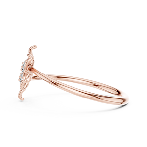 Ensemble de bagues FLORA TWINS en or rose massif 18 carats, plaqué rhodium, serties de diamants de laboratoire taillés, pour femme, idéal pour fiançailles, soirées, événements glamour, mariages et cadeaux. - Product Image 2