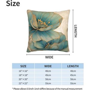 Fodere per cuscini decorativi con foglie turchesi, confezione da 2, federe per cuscini decorativi per divano, casa, soggiorno, camera da letto - Product Image 3