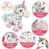 Kit de coloriage de votre propre peluche licorne, kit d'activités créatives, peluche licorne à colorier, jouet en peluche lavable pour filles, cadeau