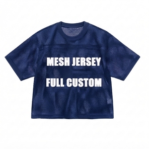 Black Mesh Soccer Jersey Wholesale Custom Crop Top Boxy Fit Football Jersey Vest Bibs mesh breathable top Mesh <b>Tshirt</b> Top - Product Image 1