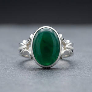 10x14mm Oval Shape Green Onyx Gemstone Bezel Setting 925 Sterling Silver Men's Signet Fashion <b>Finger</b> <b>Ring</b> Everyday Wear For Boys - Product Image 1