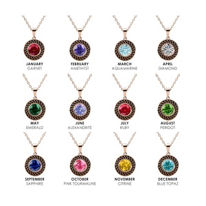 Collier pendentif avec pierre <span class=keywords><strong>de</strong></span> <span class=keywords><strong>naissance</strong></span> <span class=keywords><strong>de</strong></span> 12 mois orné <span class=keywords><strong>de</strong></span> cristaux Swarovski, bijoux fantaisie colorés pour femme, bijoux du destin - Product Image 1