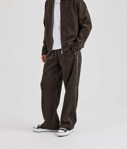 Men's Gray Two-Piece <b>Zip</b>-<b>Up</b> Crop Top Shorts Set Casual Knitted Fleece Polyester Sportswear Autumn Solid Color Full Sleeve 320g - Product Image 3