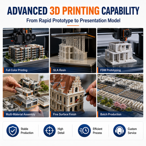 Piezas Impresas en <span class=keywords><strong>3D</strong></span> de Alta Precisión y Multimaterial con Acabado a Todo Color para Maquetas Arquitectónicas - Product Image 1