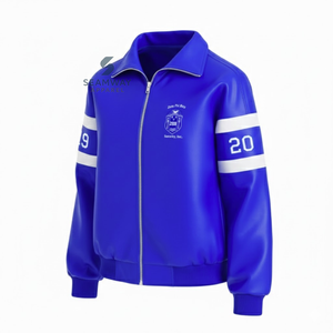 Chaqueta de Cuero PU Zeta Phi Beta Estilo Racing para Mujer, Chaqueta de Motociclista con Bloques de Color, Chaqueta de Carreras de Alta Velocidad - Product Image 3