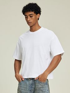 เสื้อยืดผู้ชายทรงสลิมฟิตแบบใหม่ ขายส่ง ล้างสีแบบแอซิดวอช คอกลม แขนสั้น ล้างสีแบบสโตนวอช มีโลโก้ด้านหน้า มีหลายขนาดให้เลือก - Product Image 3