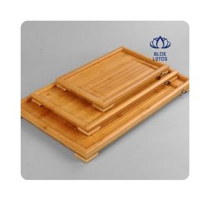 Bandeja de Servir de Bambú MÁS VENDIDA, Acabado Higiénico, Construcción Duradera, Ideal para Servir Comidas y Exhibir Artículos, Mejora la Apariencia - Product Image 1
