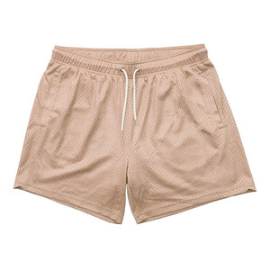 Pantalones Cortos Deportivos para Hombre, Color Azul Claro, Malla Transpirable, Cintura con Cordón, 100% Poliéster, Color Sólido, con Bolsillos - Product Image 2