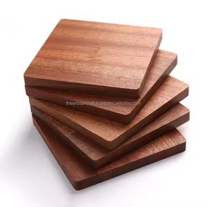 Vintage Square <b>Wooden</b> Eco-Friendly High Quality Drink Tea Coasters Personalized Logo Design Absorbent Table Top <b>Placemat</b> - Product Image 2