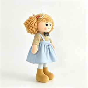 Muñeca de trapo personalizada con coletas rubias, muñeca de tela suave para niñas, muñeca de peluche, linda muñeca de trapo con ojos azules - Product Image 3
