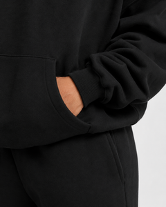 Sudadera con capucha bordada de invierno con cremallera para mujer y hombre, de forro polar, color liso, corte regular, 100% algodón orgánico, anti-bolitas - Product Image 6