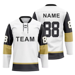 Jersey de Hockey sobre Hielo Personalizado Unisex para Adultos, 100% Poliéster, Impreso, Antibacterial, de Secado Rápido, Transpirable, que Absorbe la Humedad - Product Image 3