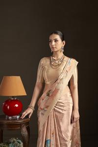 Sari prêt-à-porter et blouse cousue, sari indien en soie crêpe, imprimé floral, sari imprimé numériquement, design magnifique - Product Image 2