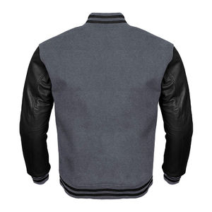 Veste universitaire Letterman avec manches en cuir véritable, blouson bomber blanc pour homme, vêtement d'extérieur décontracté, veste en polyester pour homme - Product Image 6