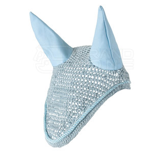 Top Trending Custom Horse Riding Ear Bonnets With Piping Crochet <b>Fly</b> Veil Ear <b>Net</b> Crochet Bonnet With Neoprene Ear Covers - Product Image 1