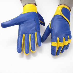 Guantes de béisbol de cuero al por mayor con parte trasera de tela transpirable y agarre de palma premium para empresas de ropa deportiva - Product Image 5