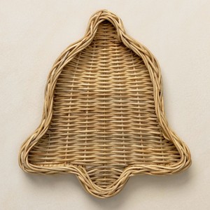 Bandeja de exhibición para regalos de Navidad, bandejas de almacenamiento de ratán tejidas a mano, contenedor en forma de campana, centro de mesa - Product Image 1