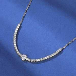 Collar de Tenis con Moissanita en Forma de Corazón, Nuevo Diseño, Joyería Fina para Mujer, Suministro del Fabricante - Product Image 2