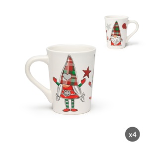 Set di 4 Tazze Gnomo Tartan Excelsa in Gres 38 Cl Multicolore - Product Image 1