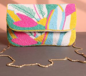 กระเป๋าถือสะพายข้างปักลูกปัดทำมือระดับพรีเมียมสำหรับผู้หญิง สายปรับได้ ความจุเยอะ กันน้ำ ซิปปิด แฟชั่น - Product Image 1