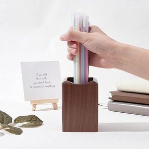Premium Quality Compact Wooden Pen Holder with Smooth Design Customized <b>Desk</b> Organizer for Office Home & <b>Study</b> by Tradebyd - Product Image 1