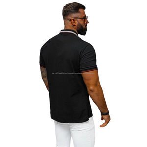 Polo informal de golf para hombre, 100% algodón y poliéster, tejido de punto, patrón sólido, manga corta con logotipo bordado - Product Image 2