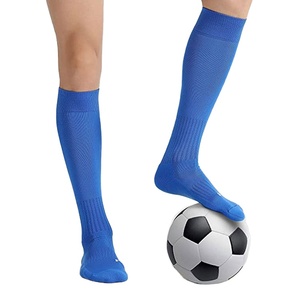 Calcetines de Fútbol hasta la Rodilla Azules, Transpirables, de Spandex y Poliéster, para Adultos, Estilo Regular, Color Sólido, para Verano - Product Image 3