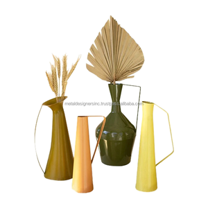 <b>Set</b> of 4 Handle Metal Flower <b>Vases</b> Iron Table/Kitchen Decor for Living/Dining/Bedroom - Product Image 1