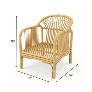 Fauteuil d'appoint en rotin artisanal unique avec motif lunaire pour salon/chambre contemporain/bohème, en provenance du Vietnam - Product Image 2