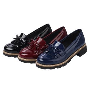 Zapatos de Moda Atemporales para Mujer, de Cuero, con Punta Redonda, Estilo Derby, Fabricante, Exportación al por Mayor, MOQ 100 - Product Image 2