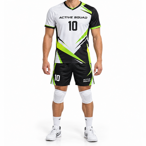 Uniforme de Voleibol Sublimado Geométrico Negro y Rosa Real Personalizado a Precio de Fábrica, Uniforme Ligero para Hombre - Product Image 5