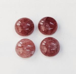 Cuarzo Rojo Fresa Natural en Forma de Cabujón Redondo 10*10 mm  11*11 mm  12*12 mm  14*14 mm  15*15 mm  20*20 mm Piedra Preciosa Natural - Product Image 2