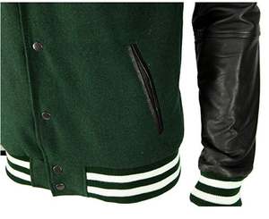 Chaqueta de Lana Estilo Urbano para Hombre, Abrigo de Invierno con Mangas de Piel de Oveja y Cuero Bordado, Talla XS, Servicio OEM Disponible - Product Image 3