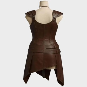 Chaqueta de Cuero con Ribete de Piel, Estilo Corsario Medieval para Hombre, Ropa Urbana - Product Image 2