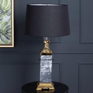 Aluminium Metal Gold Plated <b>Table</b> Lamp Home Hotel Decorative Latest Fancy Luxury Top Round Middle Fish Shape - Product Image 2