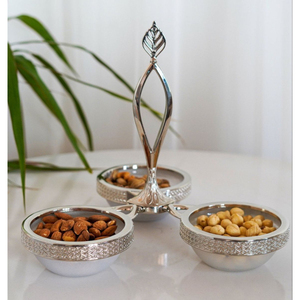 Superbe ensemble de bols de service à 3 niveaux en acier inoxydable pour fruits, collations, fêtes, design minimaliste, passe au lave-vaisselle, ustensiles de cuisine - Product Image 3