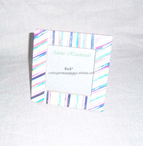 Marco de Fotos de Pared con Incrustaciones de Hueso Estilo Antiguo, Marco de Fotos de Madera de Lujo Ligero Vintage con Incrustaciones de Resina, Tamaño Personalizado - Product Image 1