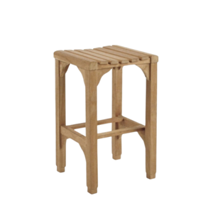 Taburete de bar sin respaldo en oferta, hecho de madera de teca con un estilo moderno y sencillo, apto para uso en exteriores, resistente a la putrefacción. - Product Image 5
