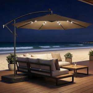 Copertura Impermeabile Quadrata per Ombrellone da Patio, 3m di Diametro, per Palo in Acciaio Inox/Ferro e Legno, per Uso Esterno, Spiaggia, Ristorante, Hotel, Protezione dalla Pioggia - Product Image 4