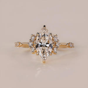 Bagues en diamant fin Bagues en diamant de laboratoire E-F-G VS VVS Lab Diamant 10/14/18 k Bague de fiançailles en or massif - Product Image 1