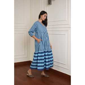 Vestido casual con corte evasé y rayas Skyline - Product Image 3